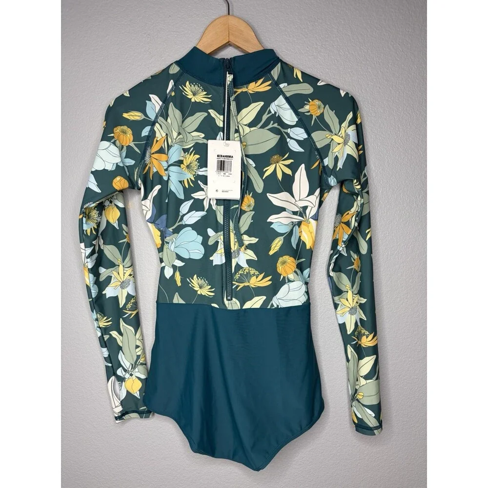Axesea Rashguard Womens Sz 10 Full Zip Rash Guard UPF 50 Swim Top - Picture 3 of 6